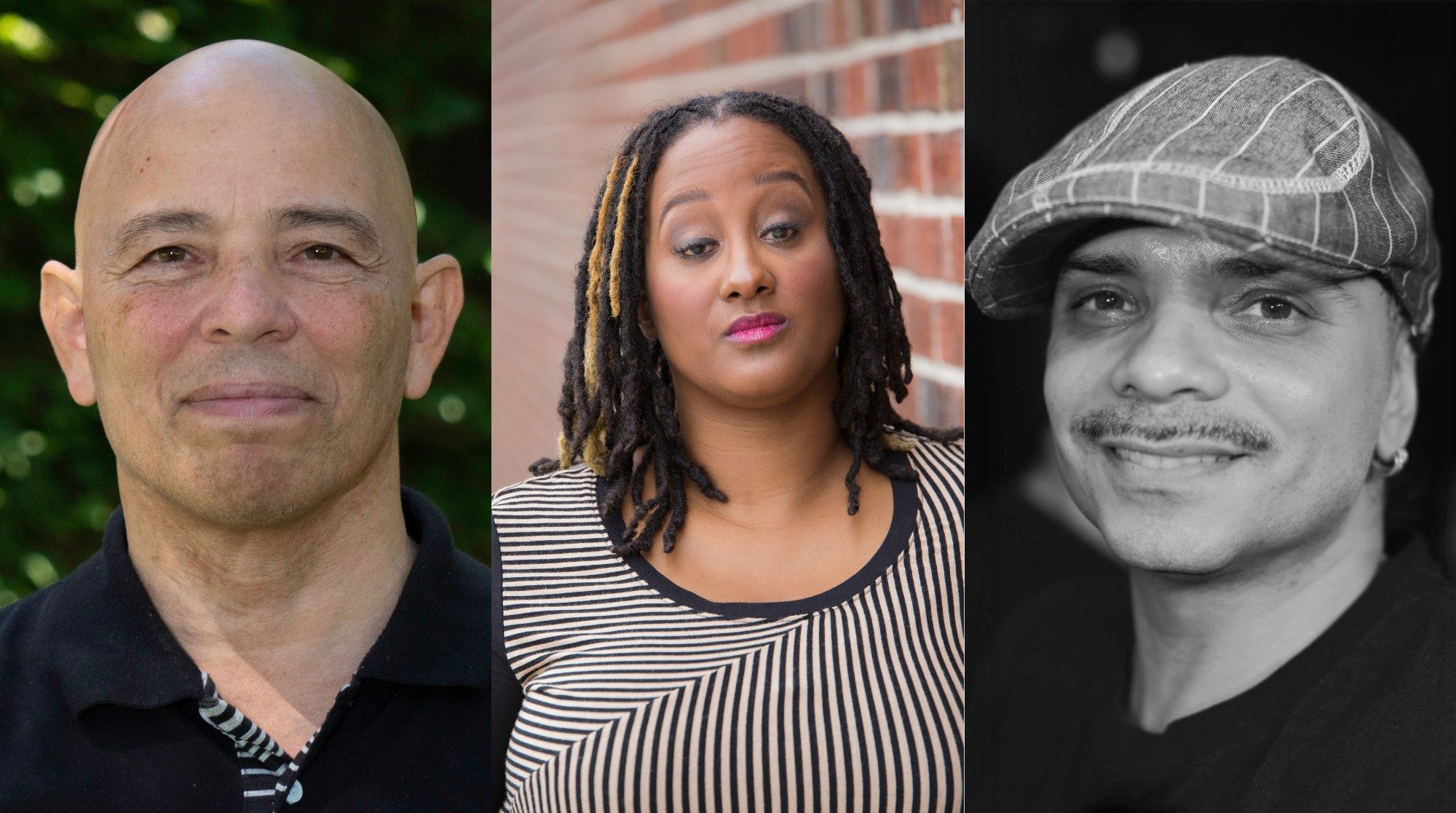 Headshots of Arthur Avilés, Kayla Hamilton and Kwikstep.