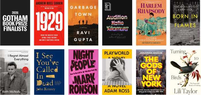 Gotham Book Prize 2026 finalists, including Born in Flames, a book about the South Bronx fires.