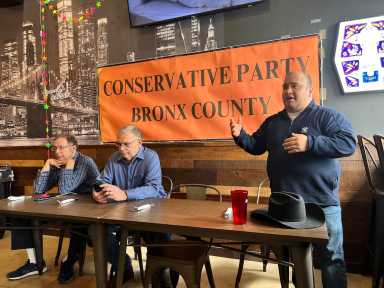 Gonzalo Duran talks to Conservative Party members about socialism