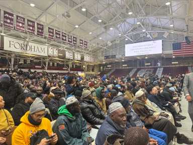 Over 1,800 Bronx residents attended the launch of Bronx First, a coalition in partnership with the Metro Industrial Areas Foundation, on Feb. 5 at the Rose Hill gymnasium at Fordham University.