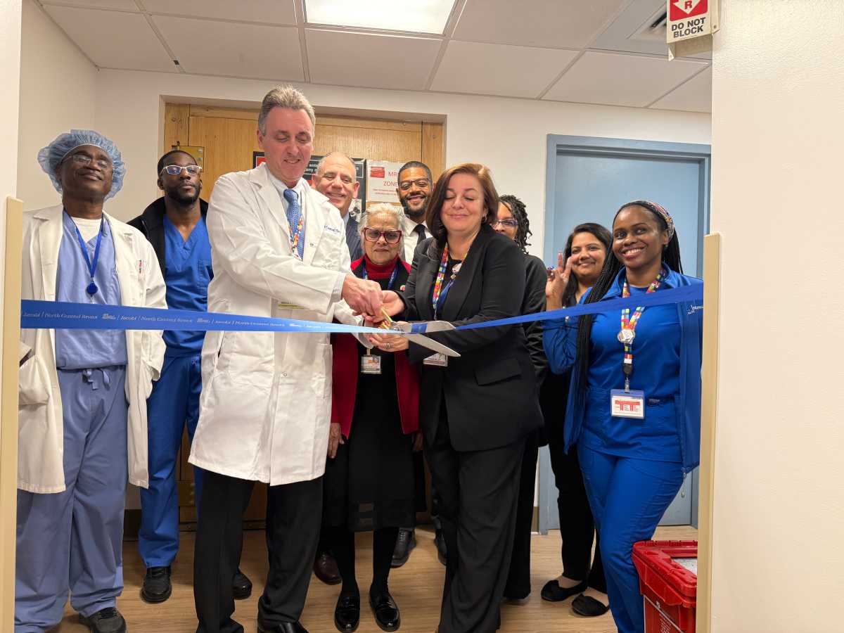 NYC Health + Hospitals North Central Bronx staff cut the ribbon on the new MRI suite.