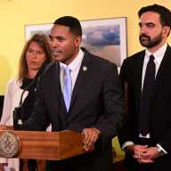 Rep. Ritchie Torres and Mayor Zohran Mamdani announce the expansion of broadband access for low-income families in the Bronx and Upper Manhattan.