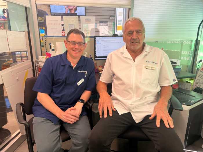 Pilgrim Pharmacy owners Ray Macioci (right) and Michael Coscia (left).