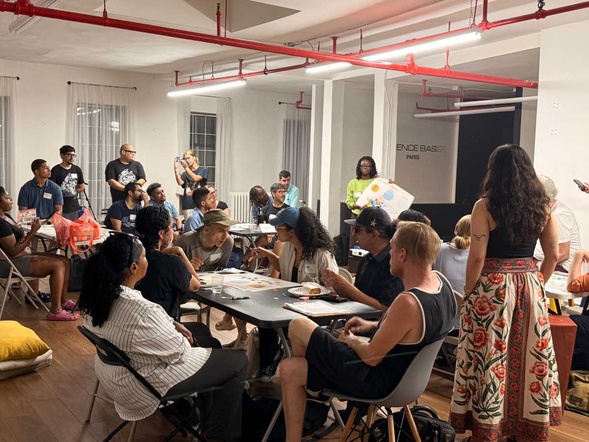About 40 participants attended South Bronx Unite's monthly meeting to reimagine the New York Post building.