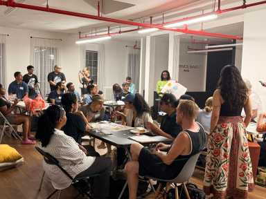 About 40 participants attended South Bronx Unite's monthly meeting to reimagine the New York Post building.