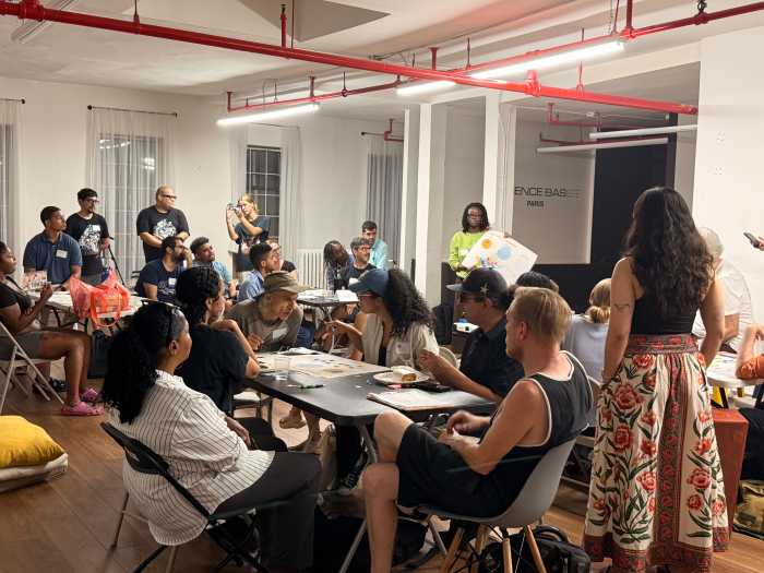 About 40 participants attended South Bronx Unite's monthly meeting to reimagine the New York Post building.