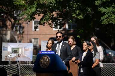 Mayor Zohran Kwame Mamdani makes a housing announcement at the NYCHA’s Nostrand Houses in Brooklyn on Wednesday , September 30, 2026. Michael Appleton/Mayoral Photography Office