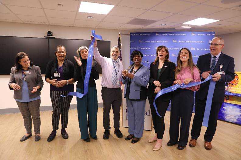 New York City Health + Hospitals and advocates celebrate the launch of the Bronx's first hospital-based rape crisis program located at the North Central campus.